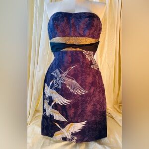Anthropologie Floreat "Midnight Migration" Strapless Crane Dress
Size: 4
